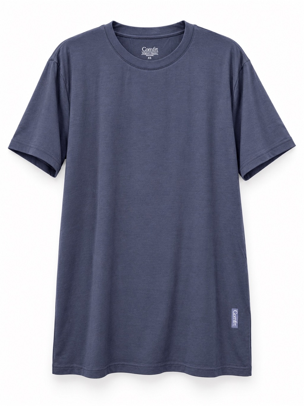 Comfrt XS Slate Blue Stretch Crewneck Short Sleeve Lounge T-Shirt NWOT